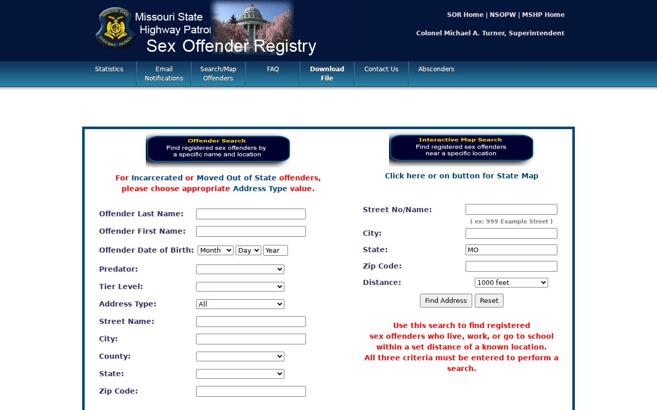 University City Resident Lookup Missouri registry search interface