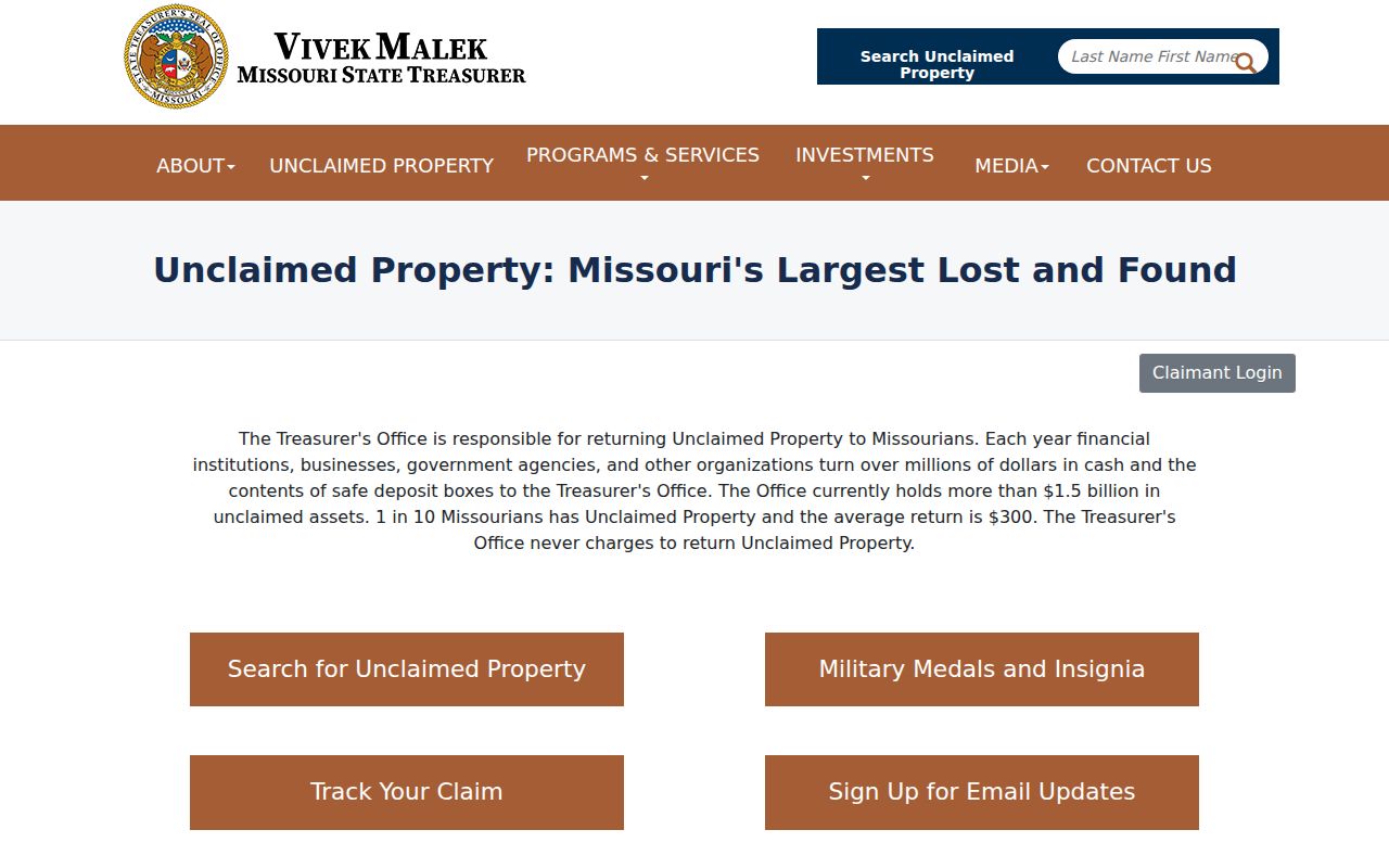 University City Resident Lookup Missouri unclaimed property name search