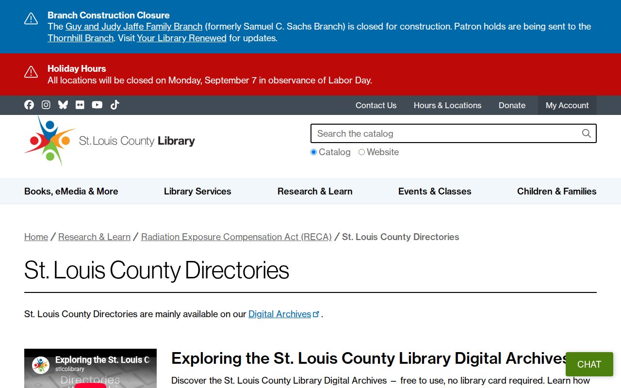 University City city directory County Directories search controls